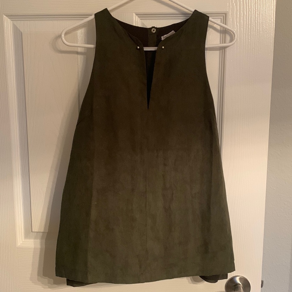 Suede Forest green top from boutique only worn twice size M